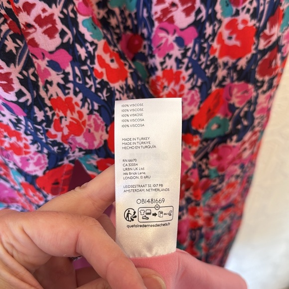 ⬇️ Anthropologie The Lille Side-Slit Midi Skirt by Maeve Pink Floral Size 14 - Picture 12 of 13